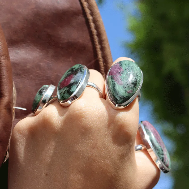 Maisie Ruby Zoisite Teardrop Ring