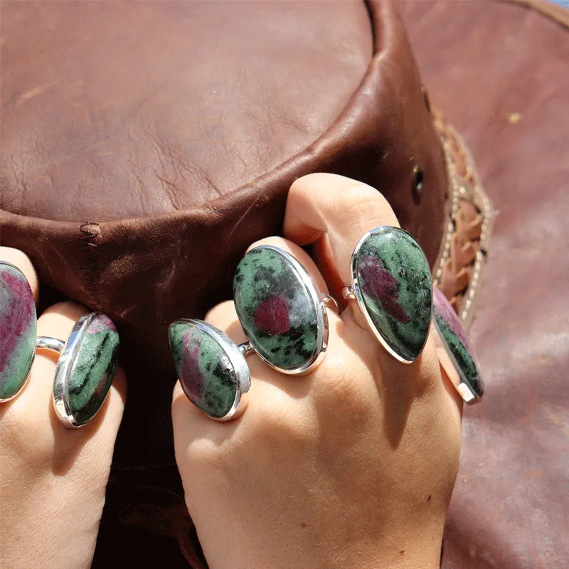 Maisie Ruby Zoisite Teardrop Ring