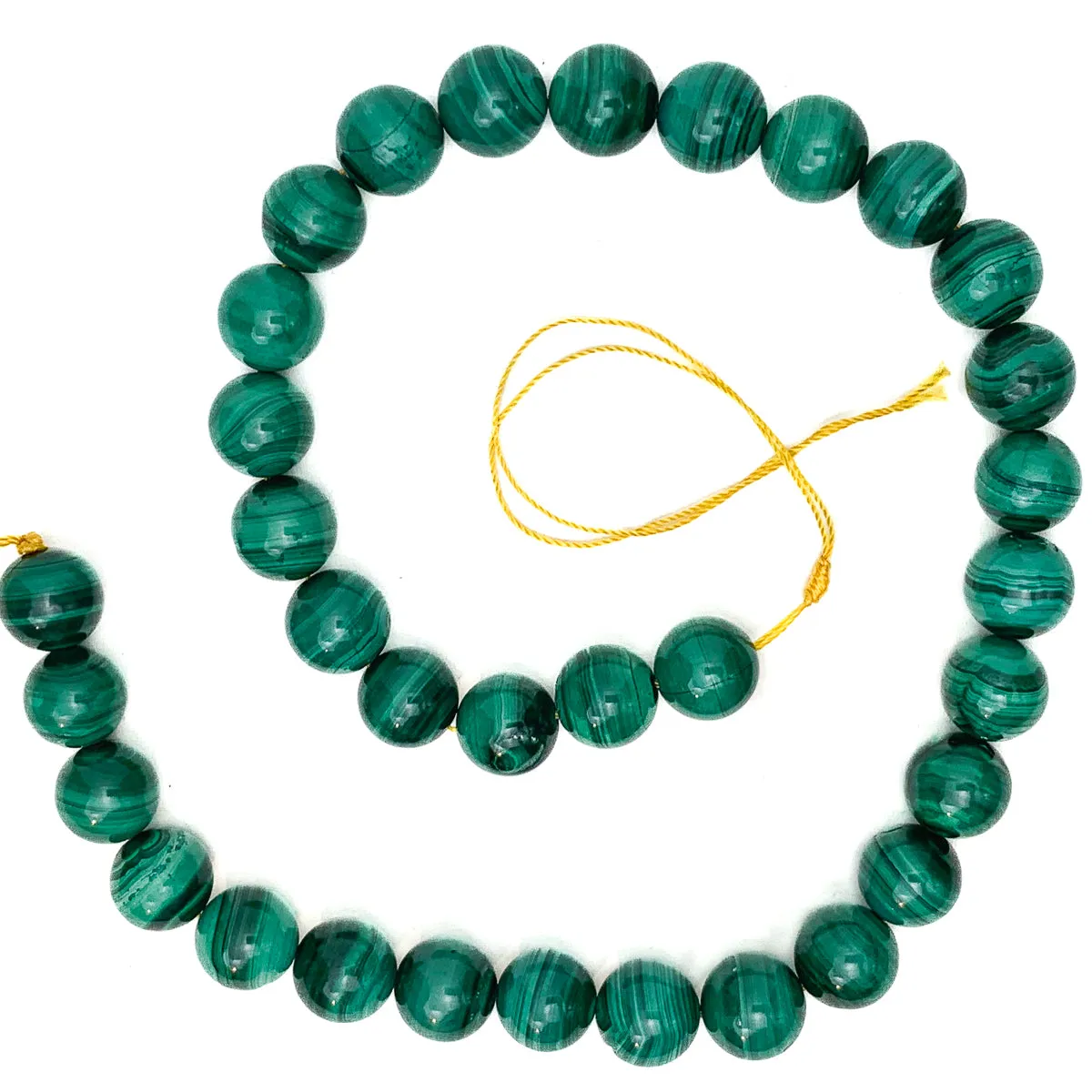 Malachite 12mm Smooth Rounds Bead Strand