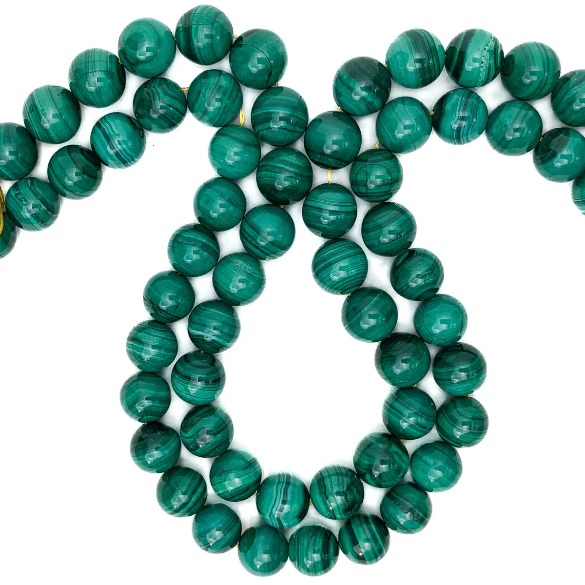 Malachite 12mm Smooth Rounds Bead Strand