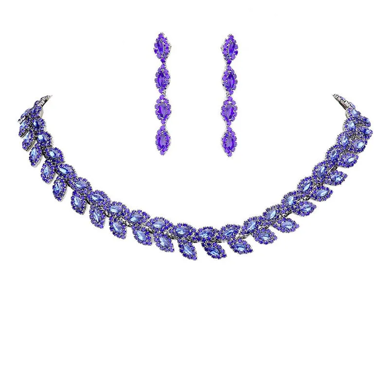 Marquise Stone Cluster Evening Necklace