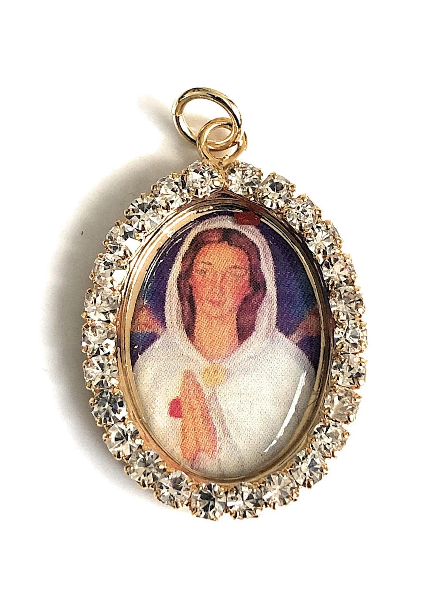 Mary the Mystical Rose Medal, Virgin Mary Gold Necklace, Rosa Mistica, Virgin Mary Pendant, Catholic Jewelry, Religious Medals, Virgin Mary