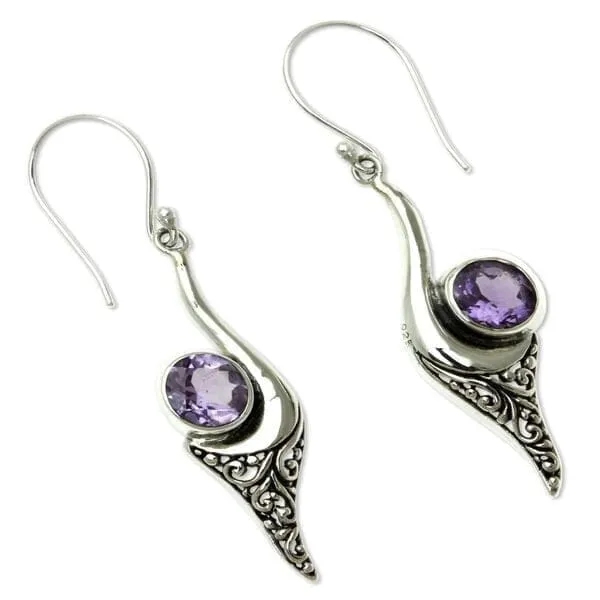 Mermaid Tail Amethyst Earrings