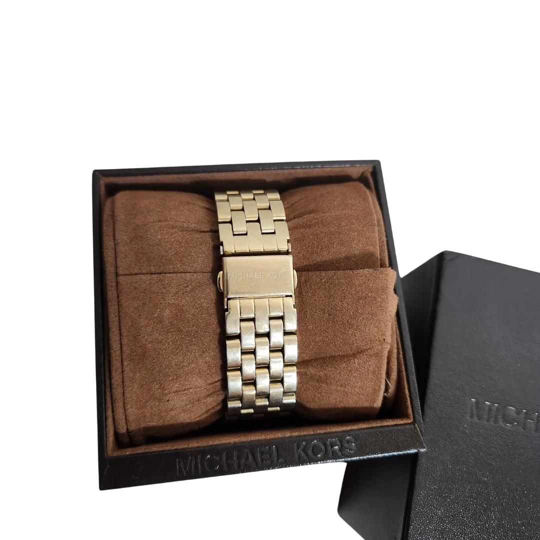 Michael Kors MK3120 Gold Argyle MK Glitz Watch | Gently Used |