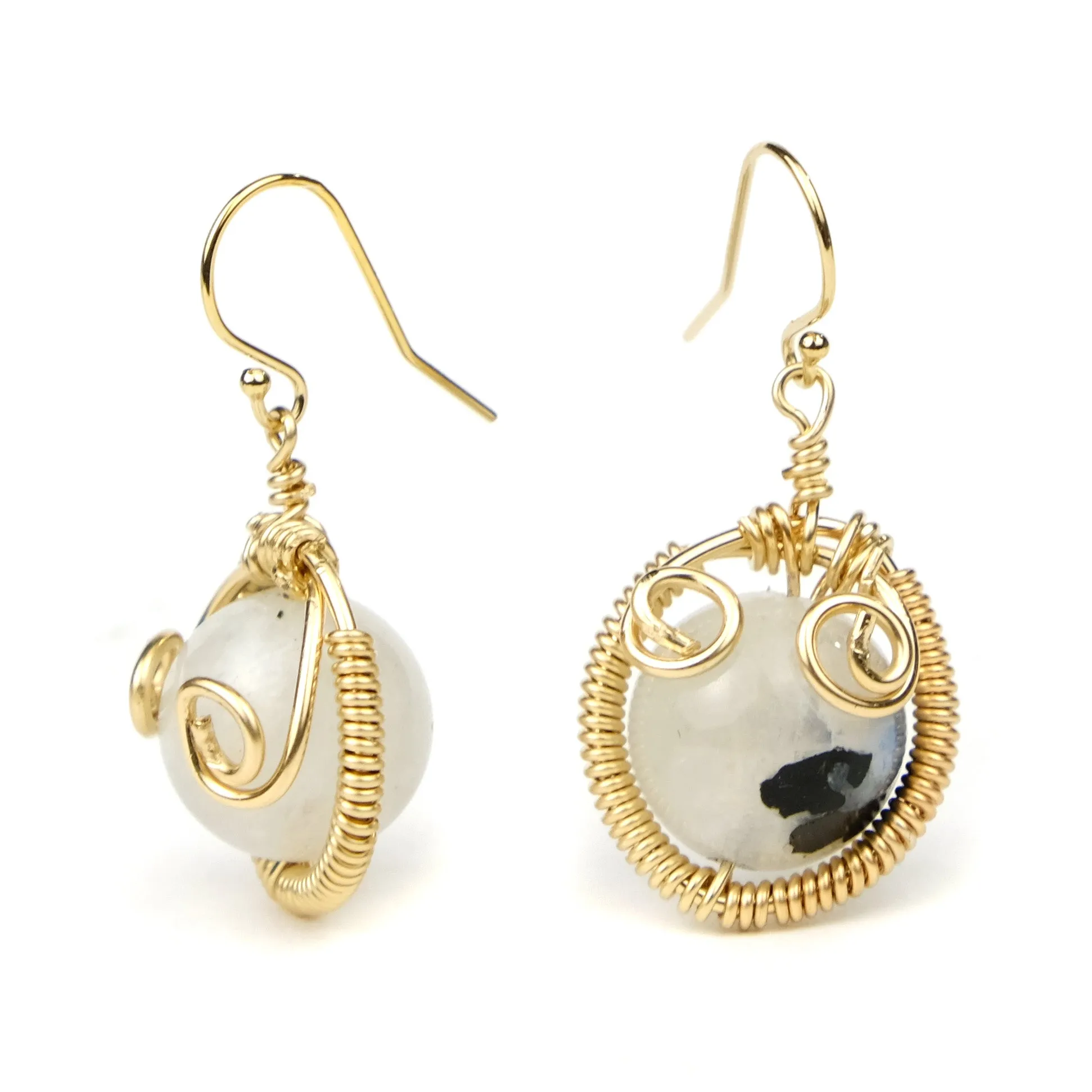 Moonstone Earrings with Gold Filled French Ear Wires