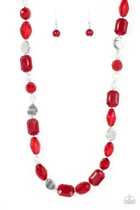 Nautical Sunset - Red Paparazzi Necklace