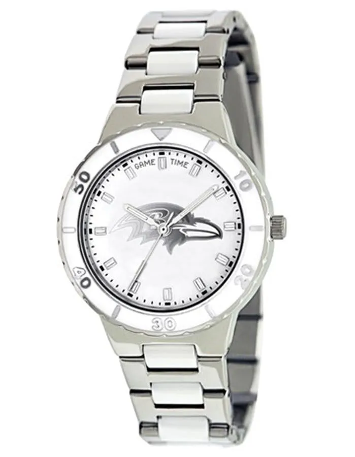 NFL Womens Baltimore Ravens Mother of Pearl Watch - Stainless - Bracelet