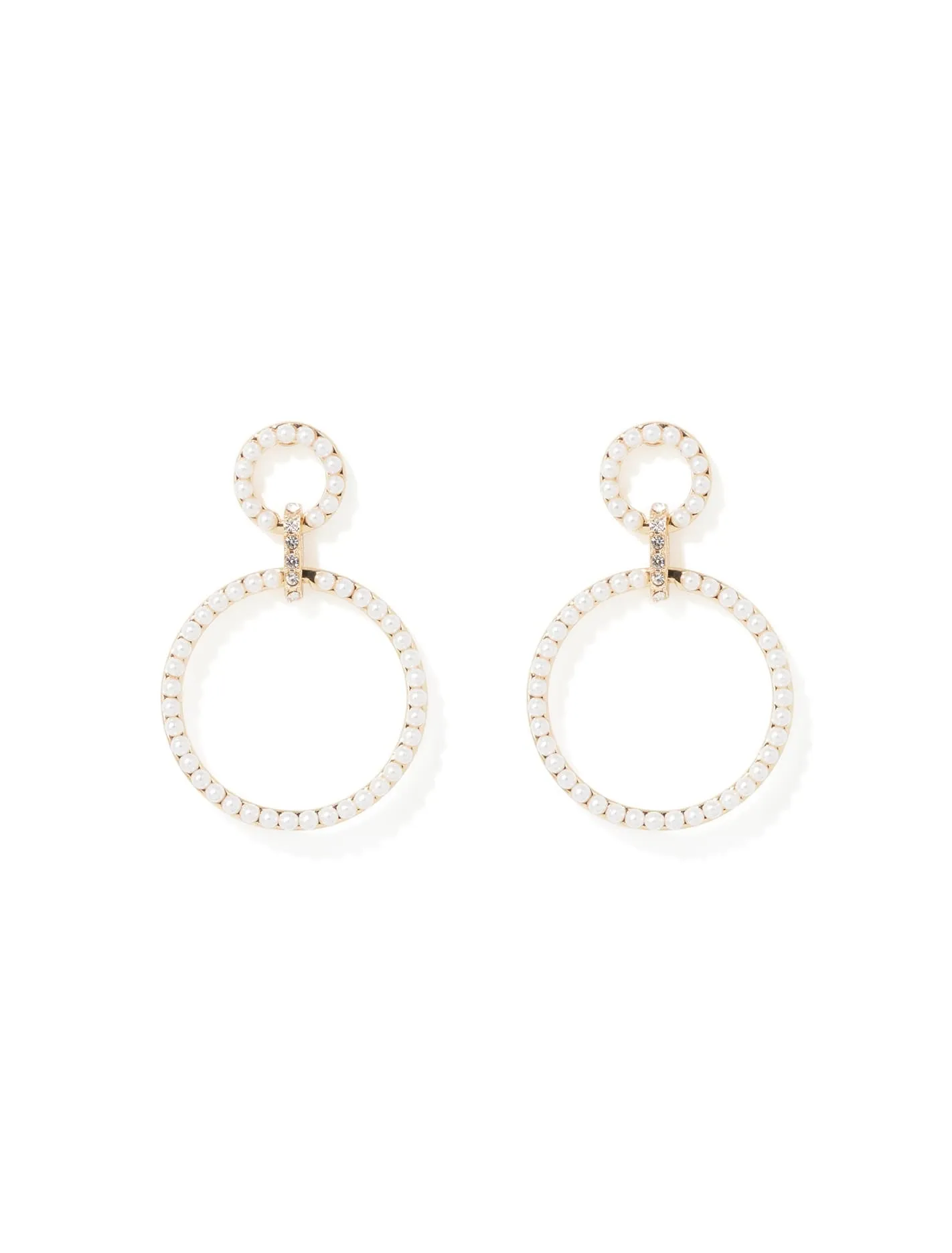 Nyra Circle Pearl Drop Earrings