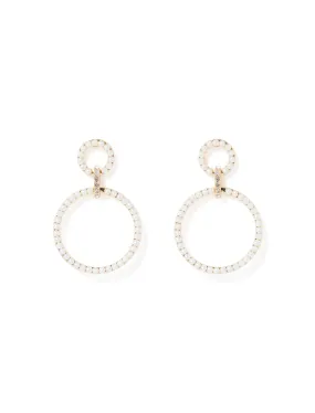 Nyra Circle Pearl Drop Earrings