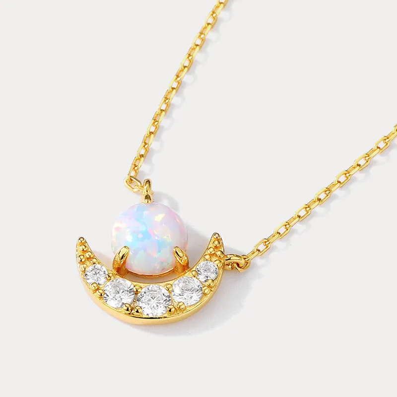 Opal Moon Necklace