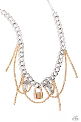 Paparazzi Against the LOCK Multi Necklace & Earring Set