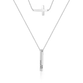 Personalized Name 4 Sides Vertical Bar Necklaces