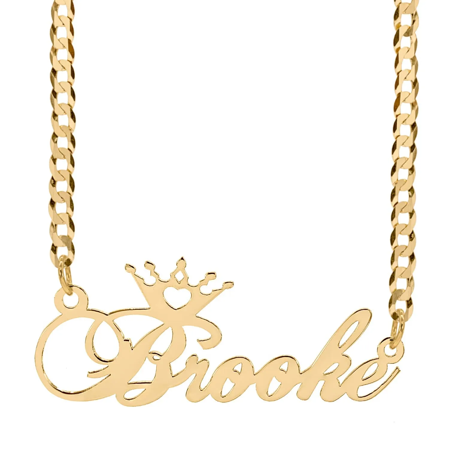 Personalized Nameplate Necklace w/  Crown