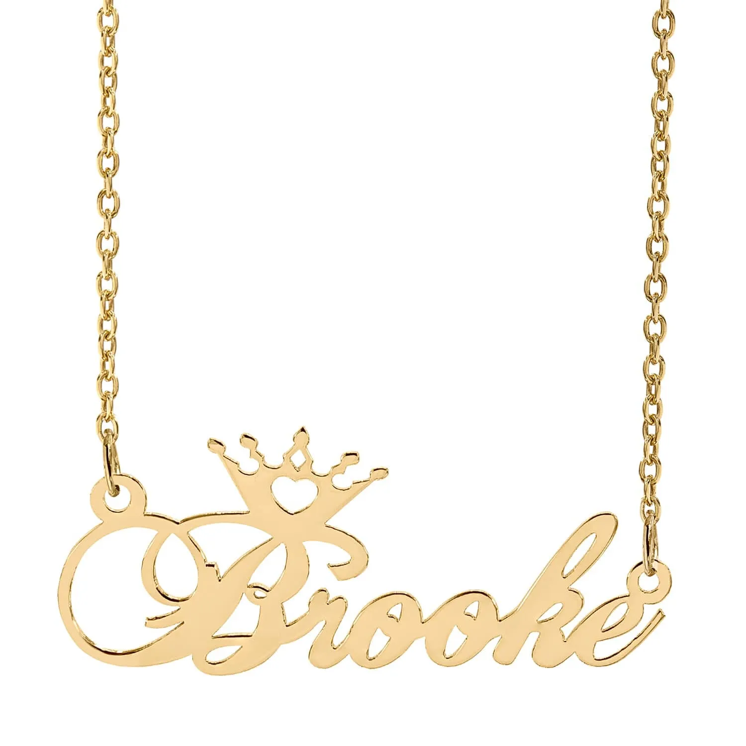 Personalized Nameplate Necklace w/  Crown