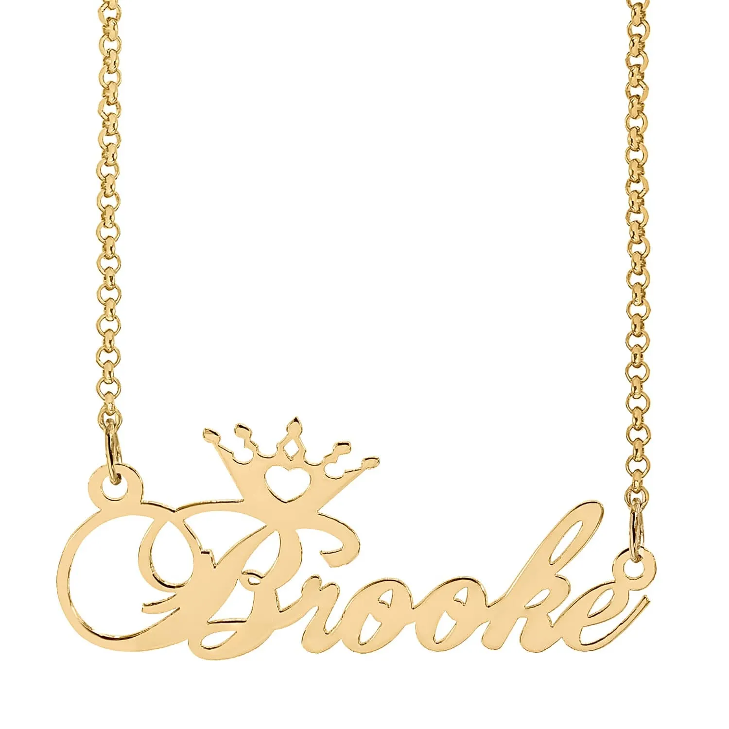 Personalized Nameplate Necklace w/  Crown