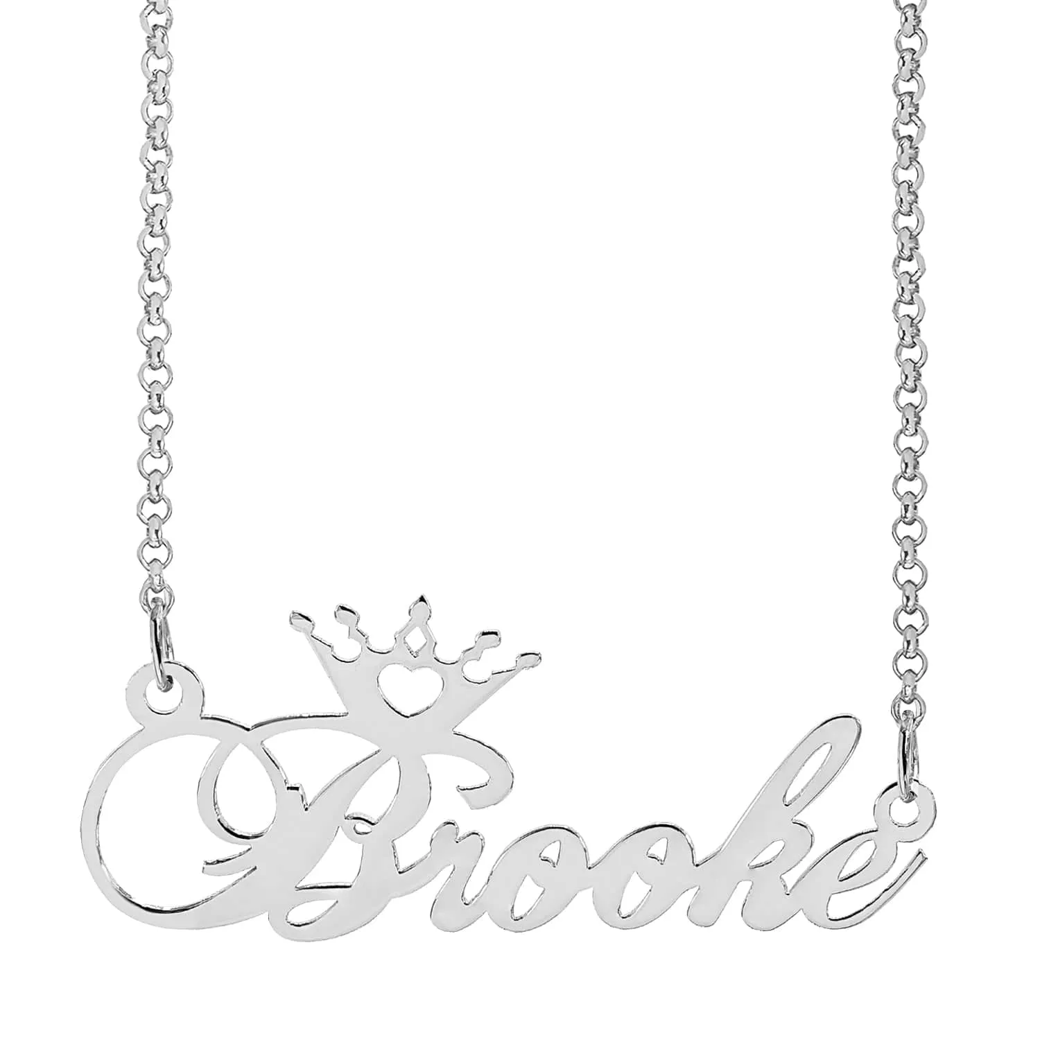 Personalized Nameplate Necklace w/  Crown