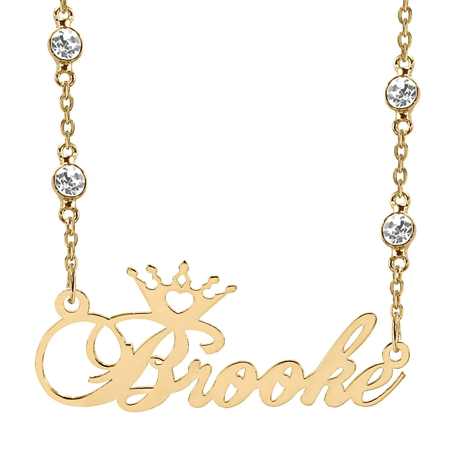 Personalized Nameplate Necklace w/  Crown