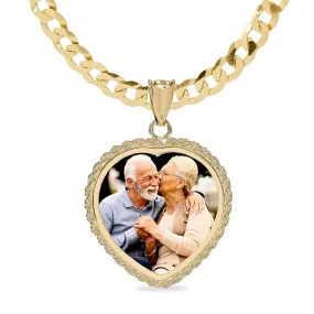 Portrait Pendant with Rope Heart Frame