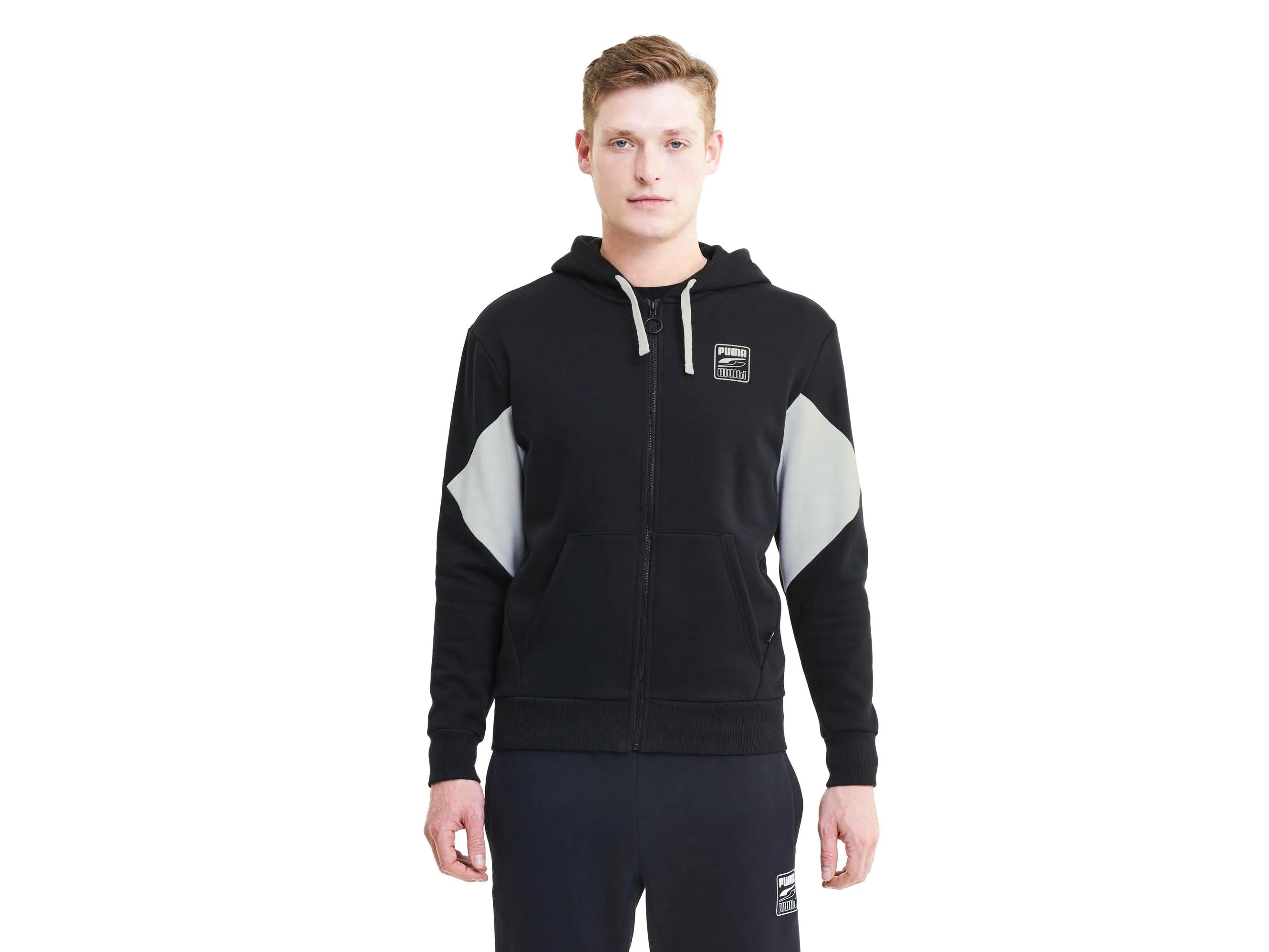 PUMA Rebel FZ Hoodie FL Felpa Uomo Black 583496 01