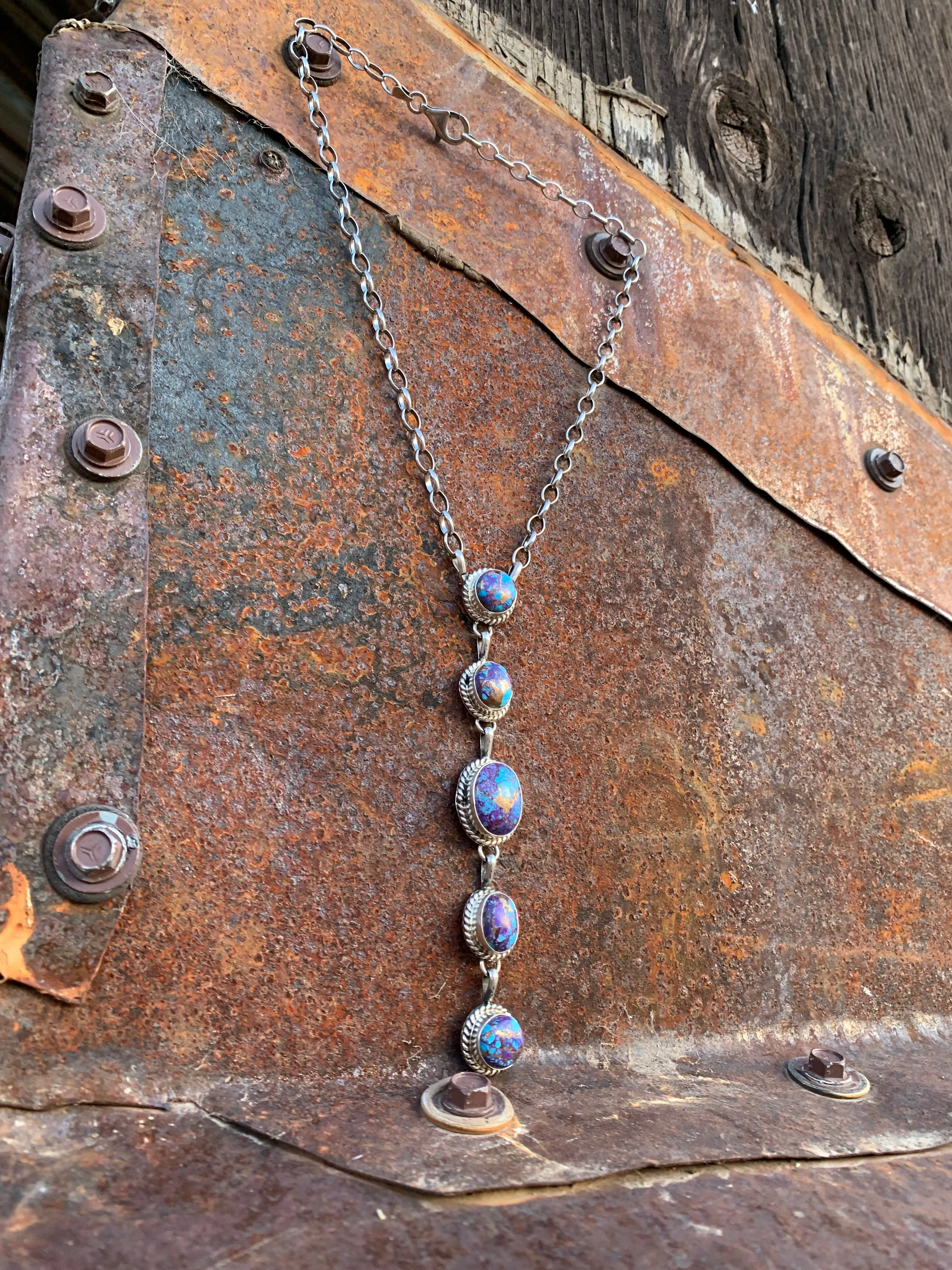 Purple Mohave Turquoise Drop necklace