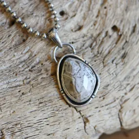 Rose Cut Laguna Lace Agate Pendant - Silversmith - .925 Sterling Silver - Laguna Agate Necklace