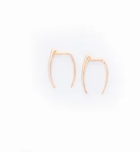 Rose Gold Infinite Tusk Earrings