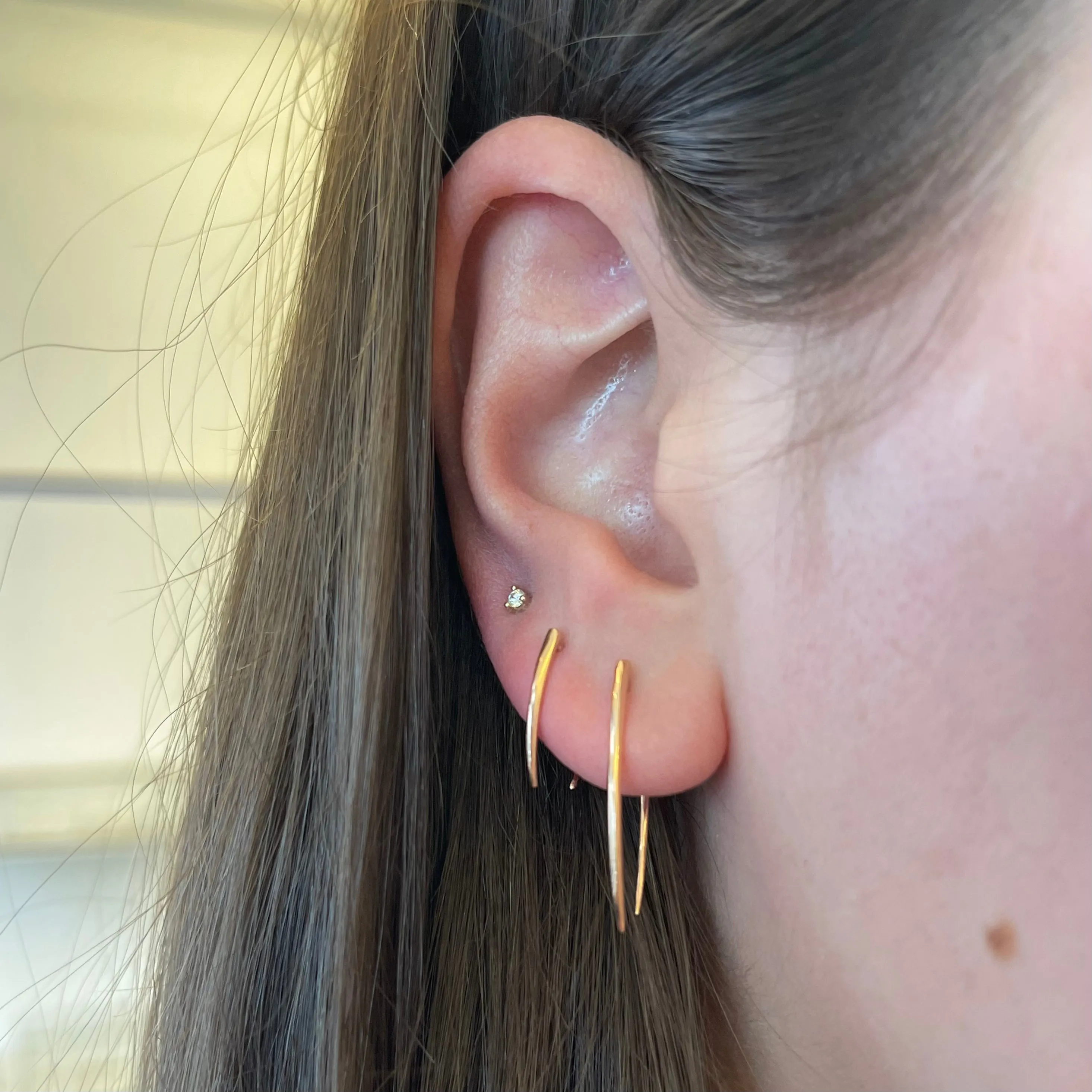 Rose Gold Infinite Tusk Earrings