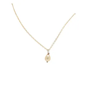 Rose Gold Necklace with Gold Pearl