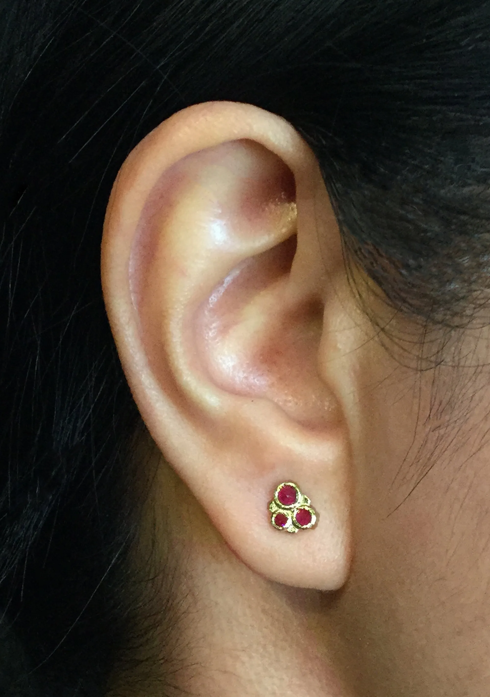 Ruby Cluster Stud Earrings