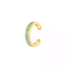 Silver 18k gold plated turquoise ear cuff pair