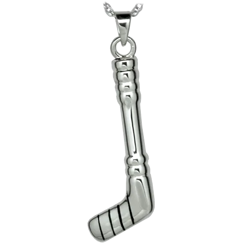 Silver Hockey Stick Keepsake Pendant Urn for Cremains