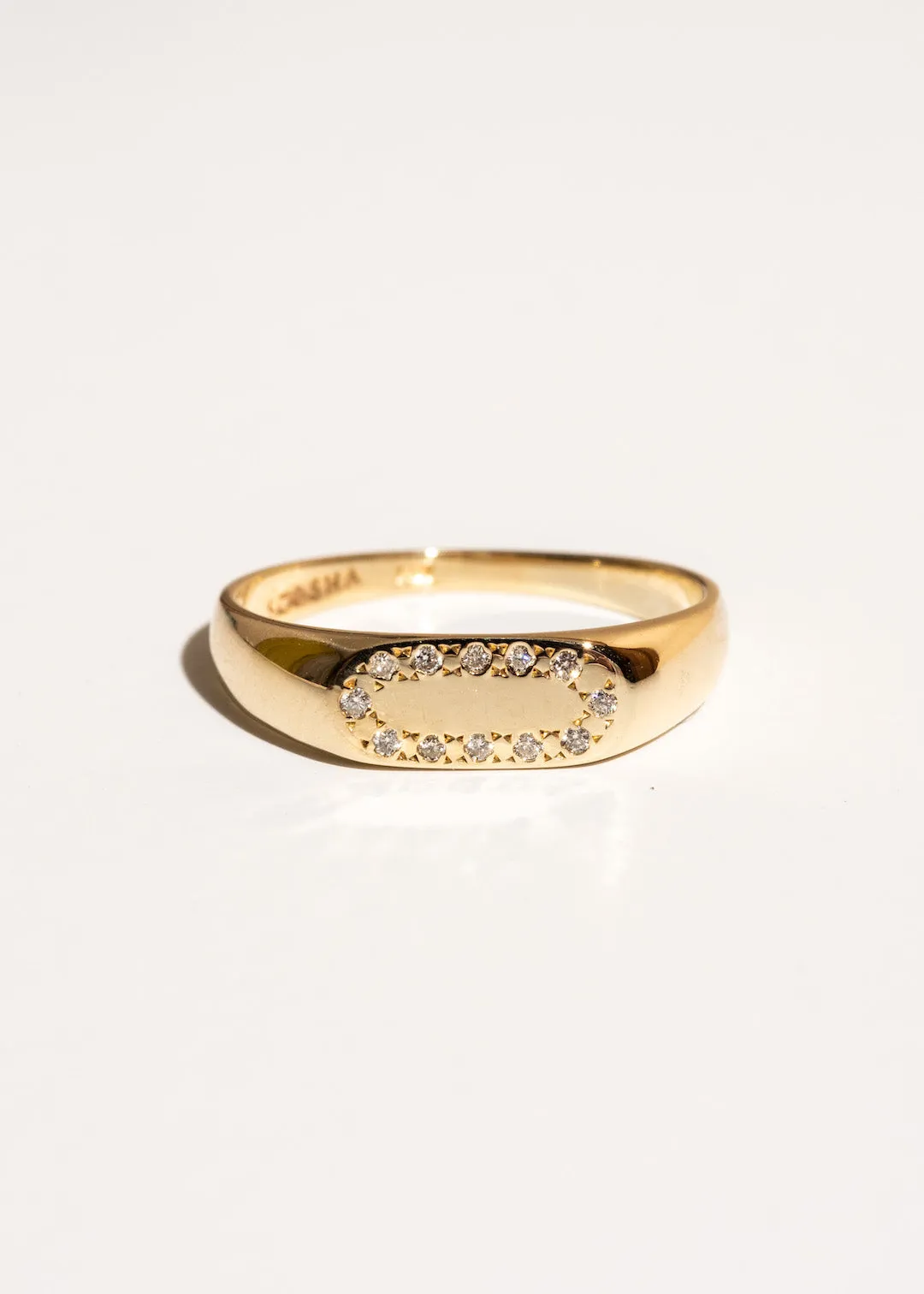 Slim Sparkle Signet Ring