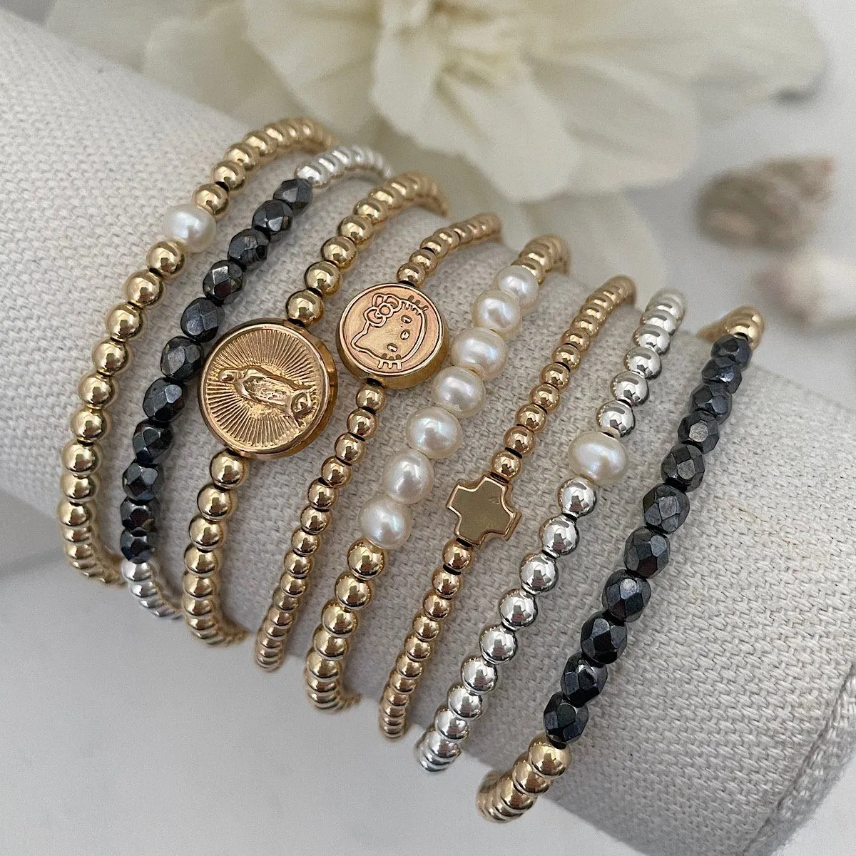 Sparkle Strand Classic Bead Bracelet Gold Fill