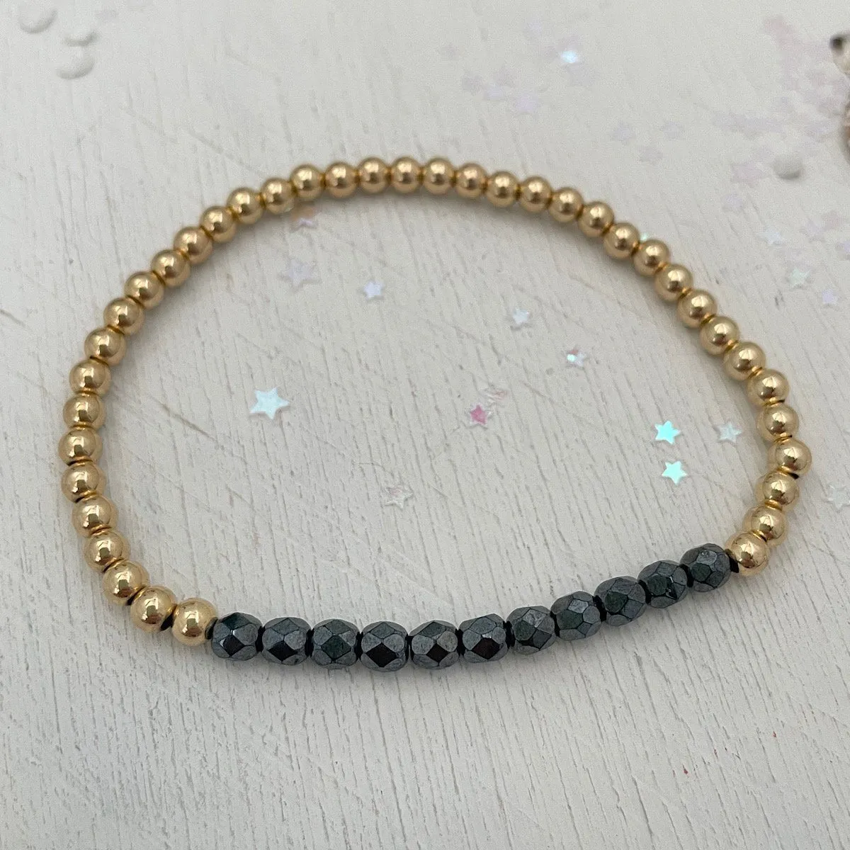 Sparkle Strand Classic Bead Bracelet Gold Fill