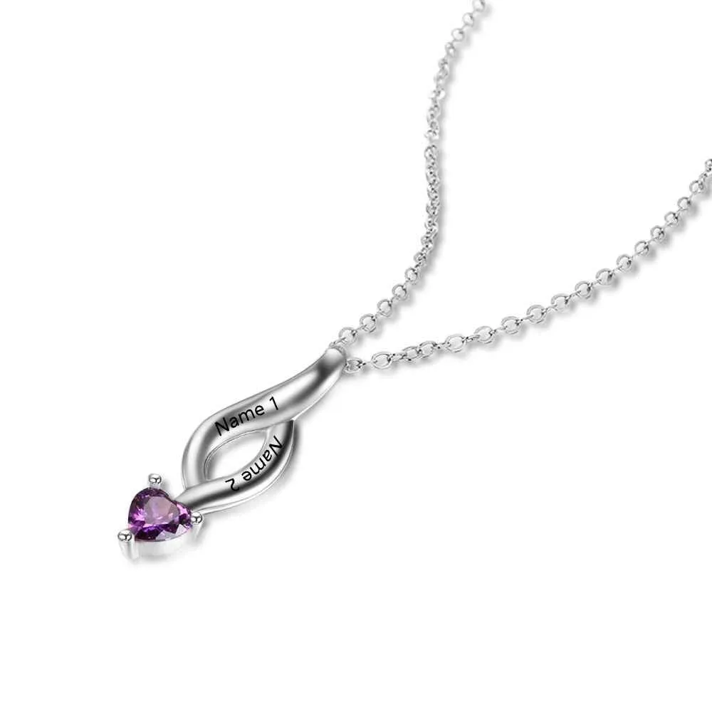 Sterling Silver Birthstone Necklace Pendant