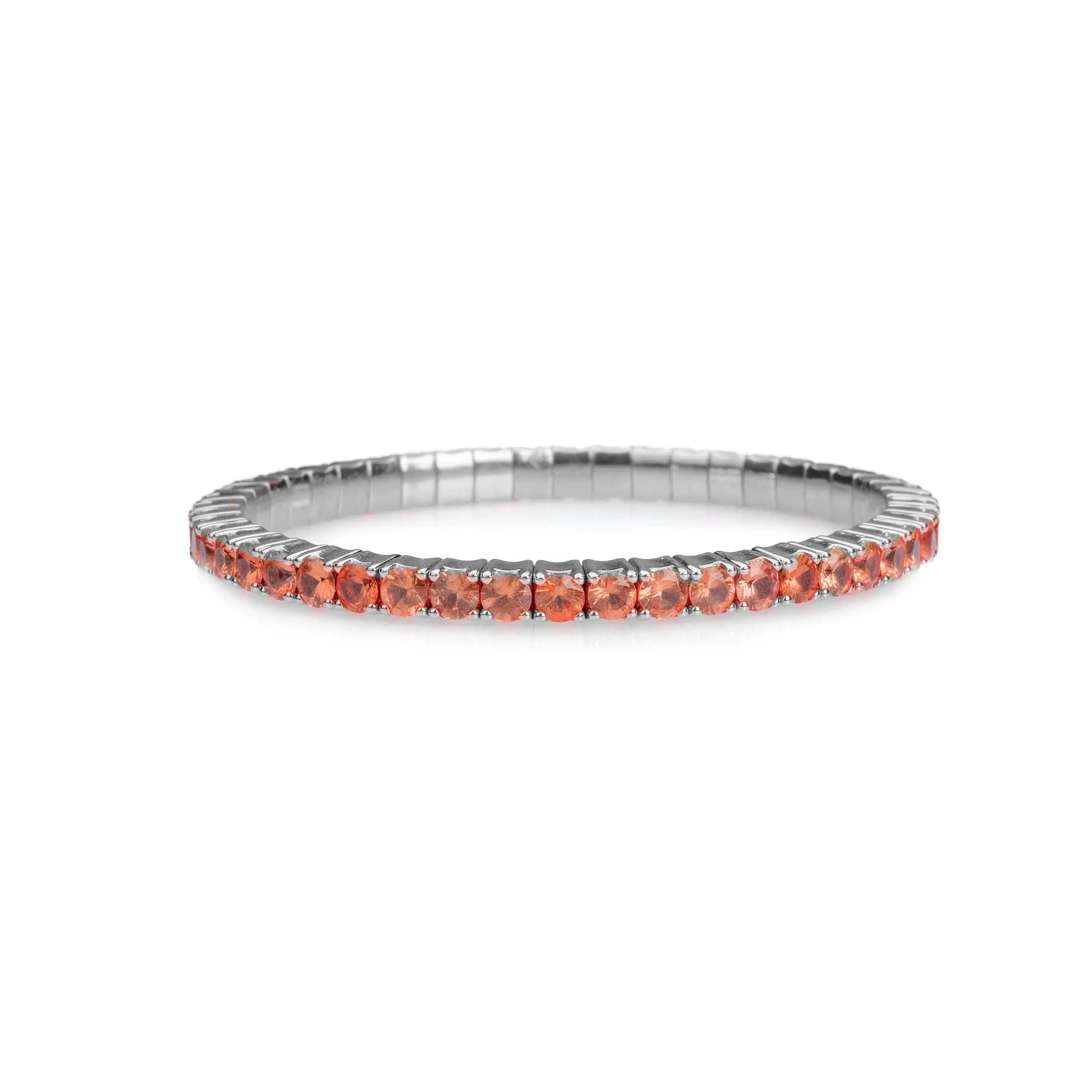 Stretch & Stack Orange Sapphire Tennis Bracelet, 8.55-18 Carats