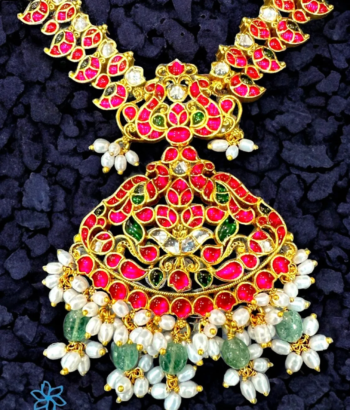 The Chinmaya Silver Kundan-Jadau Necklace & Earrings