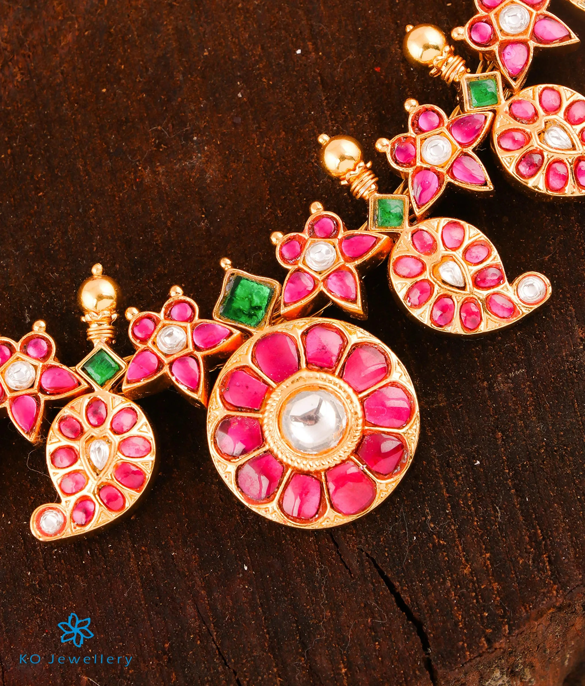 The Rohini Silver Kundan-Jadau Mango Necklace