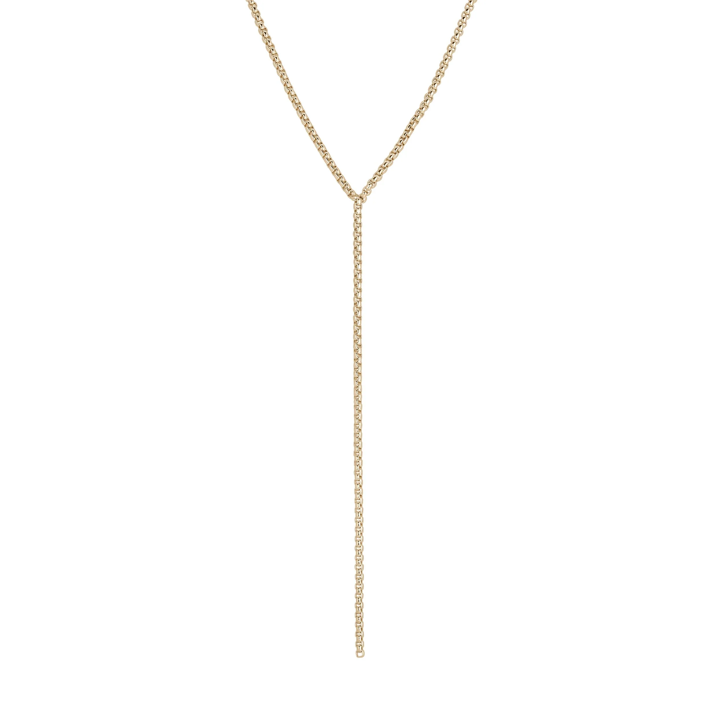 Thin Luciana Box Chain Lariat by eklexic