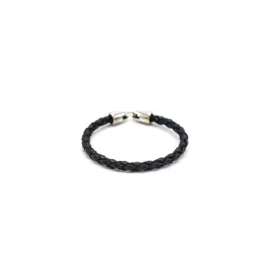 TRA-LA-RA MEN BLACK ROUND SINGLE BRAID BRACELET