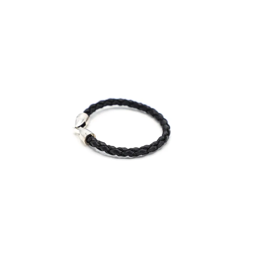 TRA-LA-RA MEN BLACK ROUND SINGLE BRAID BRACELET