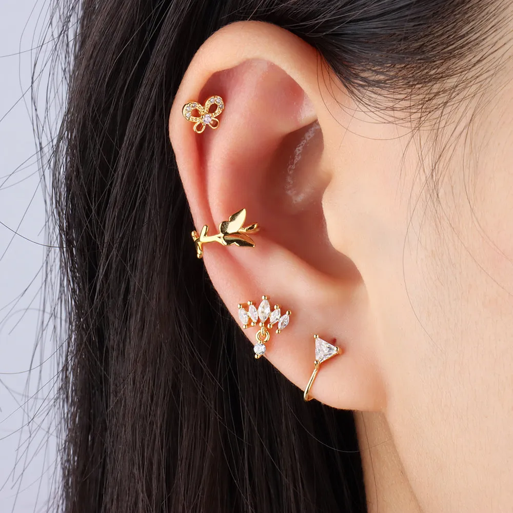 Triangular Gem Ear Cuff