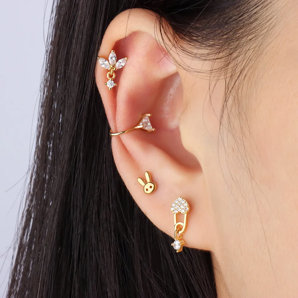 Triangular Gem Ear Cuff