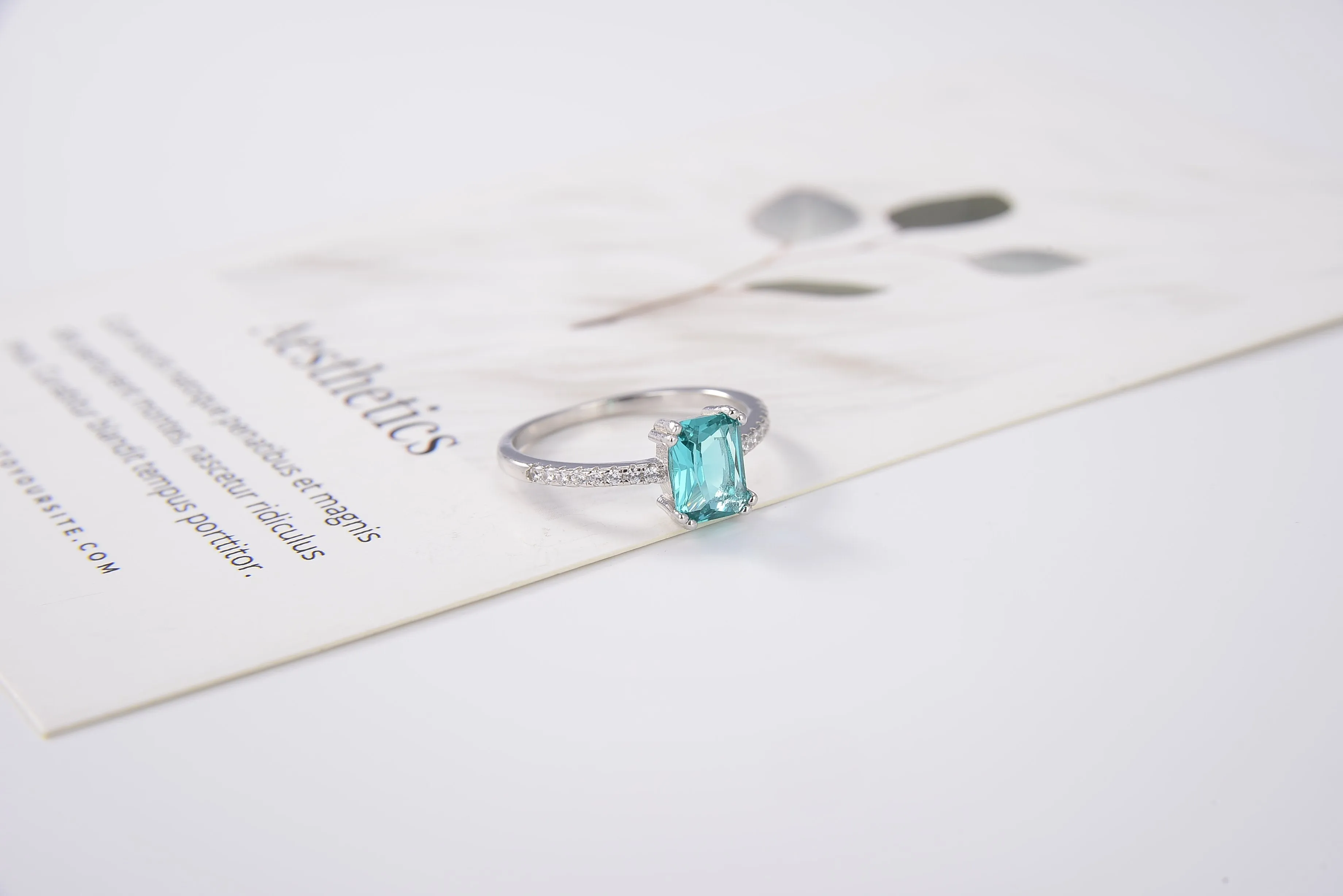 turquoise cushion cut ring (925 Sterling Silver)