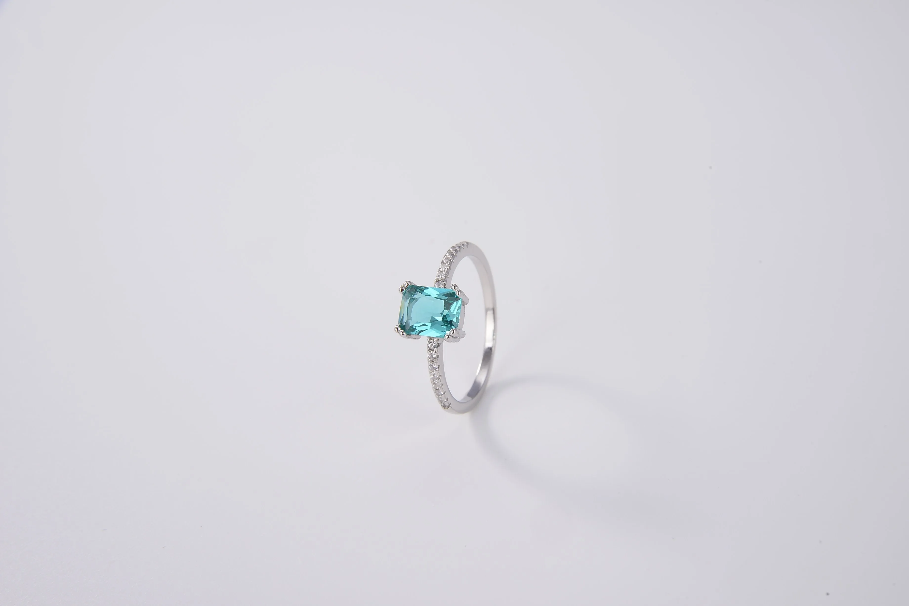 turquoise cushion cut ring (925 Sterling Silver)