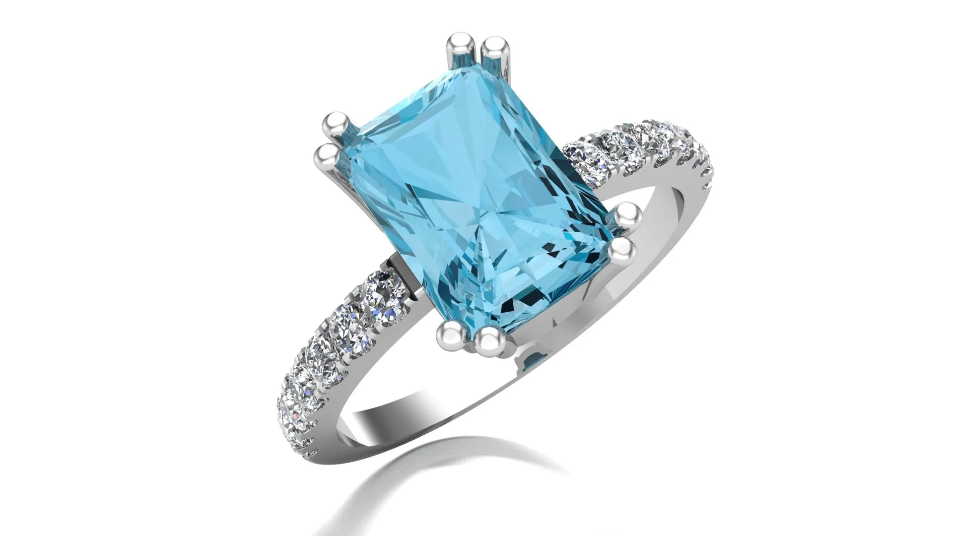 turquoise cushion cut ring (925 Sterling Silver)