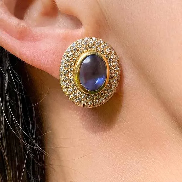 Vintage Sapphire & Diamond Earrings