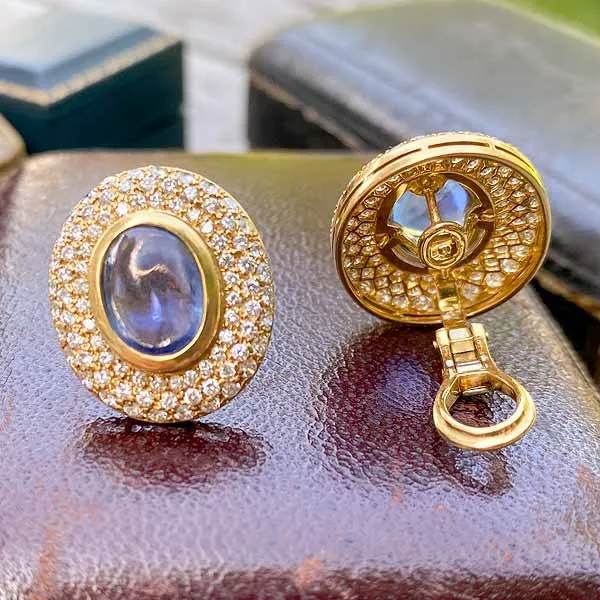 Vintage Sapphire & Diamond Earrings