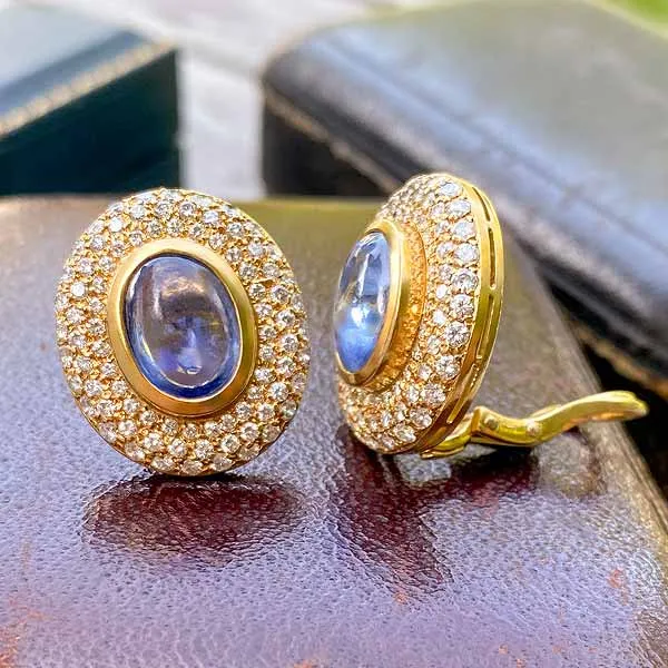 Vintage Sapphire & Diamond Earrings