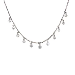 White Gold Drilled Diamond Necklace